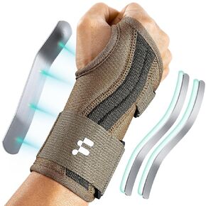 Carpal Tunnel Wrist Brace For Work With Splint and Palm Cushion, Wrist Pain Relief Support for Men and Women, Ideal for Carpal Tunnel, Tendinitis, Arthritis (Left Hand, L/XL)
