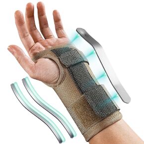Carpal Tunnel Wrist Brace For Work With Splint and Palm Cushion, Wrist Pain Relief Support for Men and Women, Ideal for Carpal Tunnel, Tendinitis, Arthritis (Left Hand, L/XL)