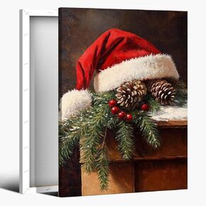 Medpol Vintage christmas wall art snow christmas carolers moody wall decor winter canvas poster for holiday decor apartment dormitory Unframed8x12inch