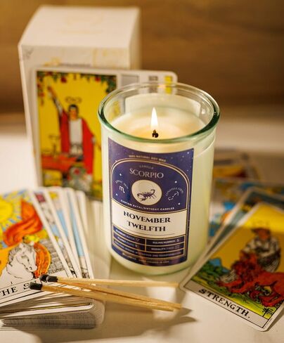 Birthday Candles - Custom Birthdate Astrological Zodiac Scented Candles. Astrology Gifts. All Natural Soy Wax. 75+ Hour Burn Time. Made in USA- March 25 in Saudi Arabia