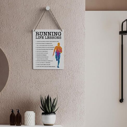 Running Gifts Inspirational Quotes Cross Country Running Gifts Rustic Wall Decorations Motivational Marathon Runner Gifts Farmhouse Wall Hanging Decor Best Team Gifts Wood Plaque for Home Office in Saudi Arabia