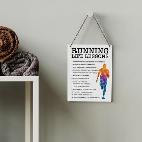 Running Gifts Inspirational Quotes Cross Country Running Gifts Rustic Wall Decorations Motivational Marathon Runner Gifts Farmhouse Wall Hanging Decor Best Team Gifts Wood Plaque for Home Office in Saudi Arabia
