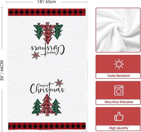 Artoid Mode Christmas Trees Kitchen Towels Dish Towels, 18 x 26 Inch Truck Winter Holiday Ultra Absorbent Drying Cloth Tea Towels for Cooking Baking Set of 2 in Saudi Arabia