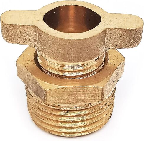 Brass Air Compressor Tank Drain Cock,1/2inch(20mm) Thread,Wing Style Drain Cock,Air Compressor Drain Valve Replacement,1-Pieces in Saudi Arabia