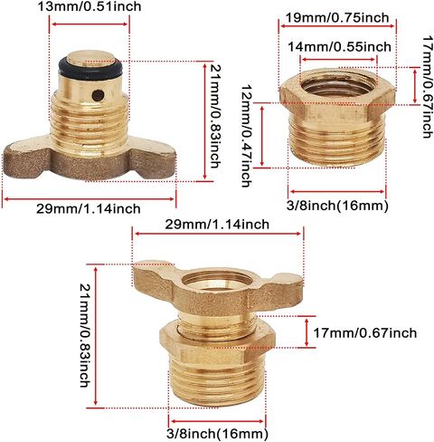 Brass Air Compressor Tank Drain Cock,1/2inch(20mm) Thread,Wing Style Drain Cock,Air Compressor Drain Valve Replacement,1-Pieces in Saudi Arabia
