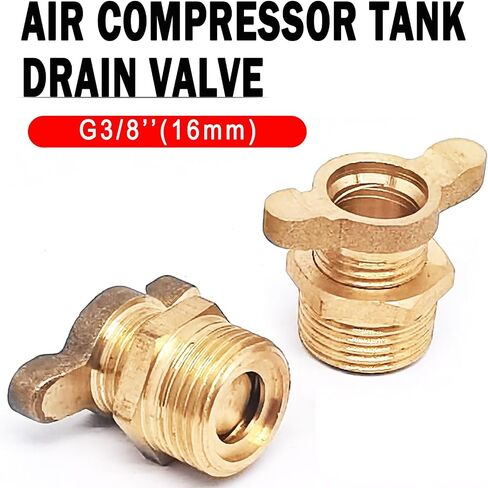 Brass Air Compressor Tank Drain Cock,1/2inch(20mm) Thread,Wing Style Drain Cock,Air Compressor Drain Valve Replacement,1-Pieces in Saudi Arabia