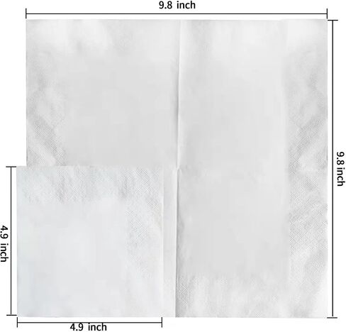 2 Ply Beverage Napkins Disposable Four Fold Cocktails Paper Napkins 9.8" X 9.8" unfolded for Party (200, Blue) in Saudi Arabia