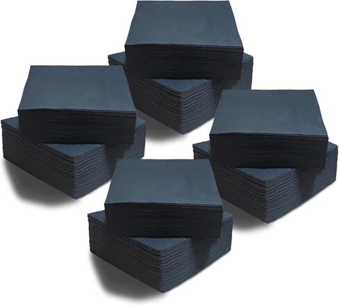 2 Ply Beverage Napkins Disposable Four Fold Cocktails Paper Napkins 9.8" X 9.8" unfolded for Party (200, Blue) in Saudi Arabia