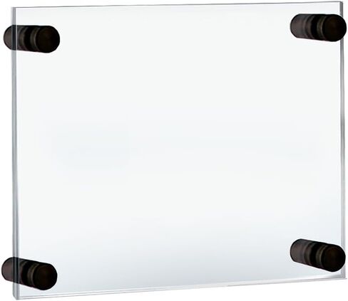 Azar Displays 105536-BLK Acrylic Floating Double Panel Wall Frame,24" x 36" Graphic Size, Overall Frame Size: 28" x 40", Black in Kuwait