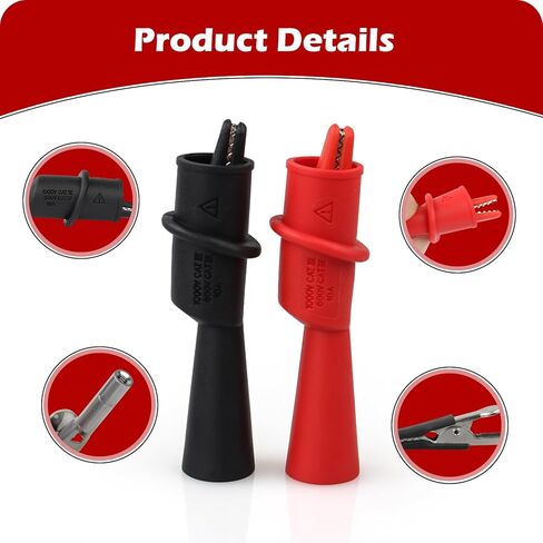 مجموعة مشابك التمساح المنزلقة من Earthtec AC175 مع استبدال الأحذية المرنة لسلاسل اختبار Fluke TL71 وTL75 وTL175 وTP175 in Kuwait