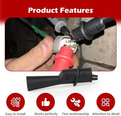 مجموعة مشابك التمساح المنزلقة من Earthtec AC175 مع استبدال الأحذية المرنة لسلاسل اختبار Fluke TL71 وTL75 وTL175 وTP175 in Kuwait