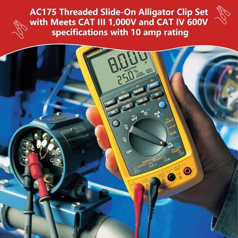 مجموعة مشابك التمساح المنزلقة من Earthtec AC175 مع استبدال الأحذية المرنة لسلاسل اختبار Fluke TL71 وTL75 وTL175 وTP175 in Kuwait