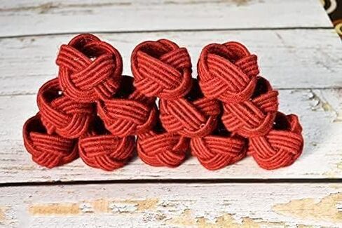 GURU JEE™ Handmade Jute Napkin Rings Green Set of 4 Everyday Use Dining Party Tabletop Décor Gifts Napkin Holder 1.5 Inch in Size Artisan Crafted in India in Saudi Arabia