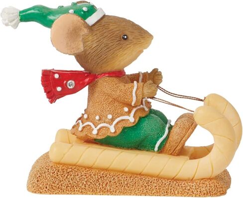 Enesco Tails with Heart Christmas Sweet Sledder Miniature Figurine, 1.77 Inch, Multicolor in Saudi Arabia