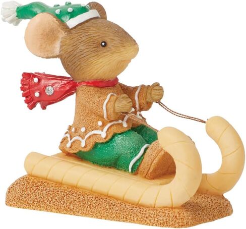 Enesco Tails with Heart Christmas Sweet Sledder Miniature Figurine, 1.77 Inch, Multicolor in Saudi Arabia