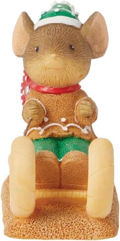Enesco Tails with Heart Christmas Sweet Sledder Miniature Figurine, 1.77 Inch, Multicolor in Saudi Arabia