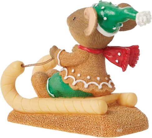 Enesco Tails with Heart Christmas Sweet Sledder Miniature Figurine, 1.77 Inch, Multicolor in Saudi Arabia