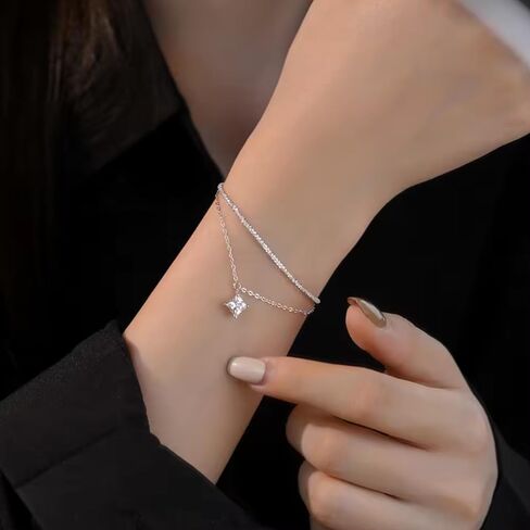 Gift for Women, Rose Box with Sterling Silver Bracelet S295, Birthday Present for Girlfriend, Valentine's Day Mother's Day or Graduation, Special Surprise in Saudi Arabia