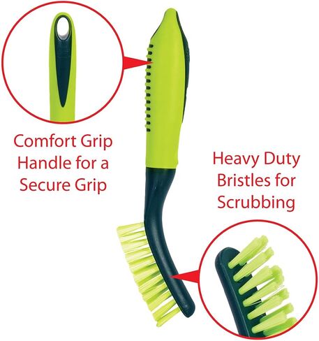 Pine-Sol Scrub Brush Set - Long Handle Cleaning Brushes with Heavy Duty Bristles and Comfort Grip - Scrubbers for Kitchen, Household, and Dishwashing, 2 Pieces in Kuwait