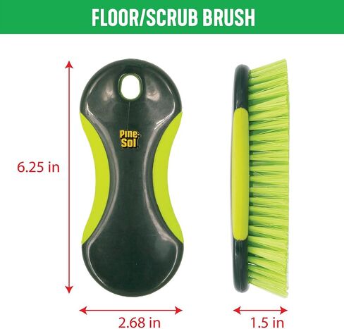 Pine-Sol Scrub Brush Set - Long Handle Cleaning Brushes with Heavy Duty Bristles and Comfort Grip - Scrubbers for Kitchen, Household, and Dishwashing, 2 Pieces in Kuwait