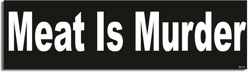 Gear Tatz - Meat is Murder - Political,Animal Rights,Vegan,Vegatarian - Bumper Sticker - 3 x 10 inches - Professionally Made in The USA - Vinyl Decal in Kuwait