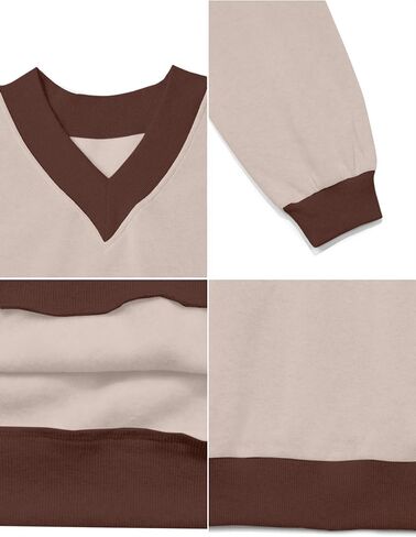 Remidoo Oversized Sweatshirt for Women V Neck Sweatshirts Casual Fleece Long Sleeve Pullover Top in Saudi Arabia