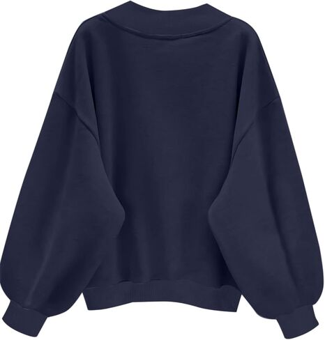 Remidoo Oversized Sweatshirt for Women V Neck Sweatshirts Casual Fleece Long Sleeve Pullover Top in Saudi Arabia