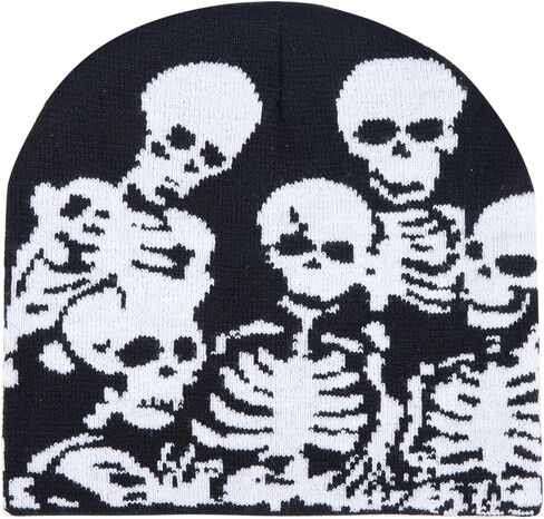 Skull Beanie Year2k Hat for Men and Women Warm Winter Knit Beanie Hat Skull Cap in Saudi Arabia