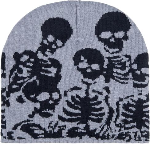 Skull Beanie Year2k Hat for Men and Women Warm Winter Knit Beanie Hat Skull Cap in Saudi Arabia