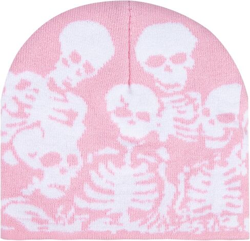 Skull Beanie Year2k Hat for Men and Women Warm Winter Knit Beanie Hat Skull Cap in Saudi Arabia