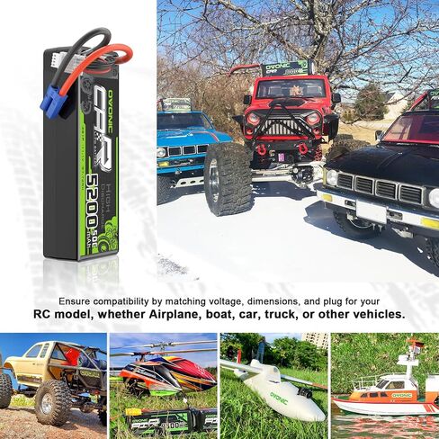 OVONIC 3S Lipo Battery 50C 5200mAh 11.1V Lipo Battery with EC5 Connector for Arrma 1/5 1/8 1/10 RC Car and Truck in Saudi Arabia