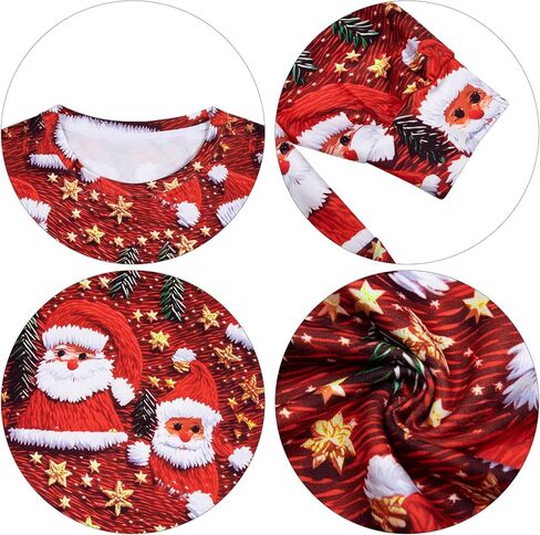 FASHGL عيد الميلاد البلوز المرأة القبيحة عيد الميلاد سانتا الجرافيك قميص مضحك هدايا عيد الميلاد طويلة الأكمام البلوز القمم in Kuwait