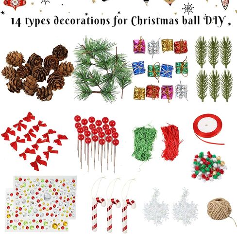 مجموعة كرات زينة شفافة من auihiay، 35 قطعة من الكرات البلاستيكية القابلة للتعبئة، زينة عيد الميلاد مع ملحقات DIY لزينة شجرة عيد الميلاد، عطلة رأس السنة، ديكور المنزل وحفلات الزفاف in Kuwait