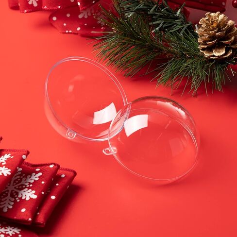 مجموعة كرات زينة شفافة من auihiay، 35 قطعة من الكرات البلاستيكية القابلة للتعبئة، زينة عيد الميلاد مع ملحقات DIY لزينة شجرة عيد الميلاد، عطلة رأس السنة، ديكور المنزل وحفلات الزفاف in Kuwait
