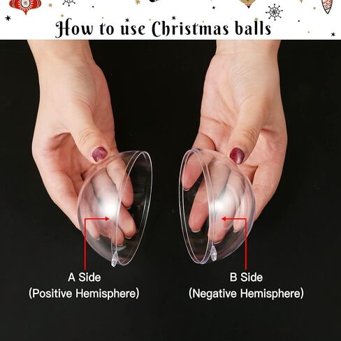 مجموعة كرات زينة شفافة من auihiay، 35 قطعة من الكرات البلاستيكية القابلة للتعبئة، زينة عيد الميلاد مع ملحقات DIY لزينة شجرة عيد الميلاد، عطلة رأس السنة، ديكور المنزل وحفلات الزفاف in Kuwait