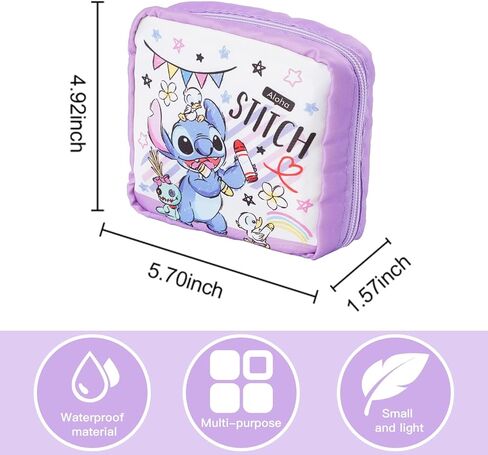 قطعتان من وسادة فترة الغرز وحقيبة تخزين المناديل الصحية، حقيبة تخزين الفوط الصحية من ليلو أوهانا، حامل وسادة تامبون للنساء (أزرق)، متوسط in Kuwait