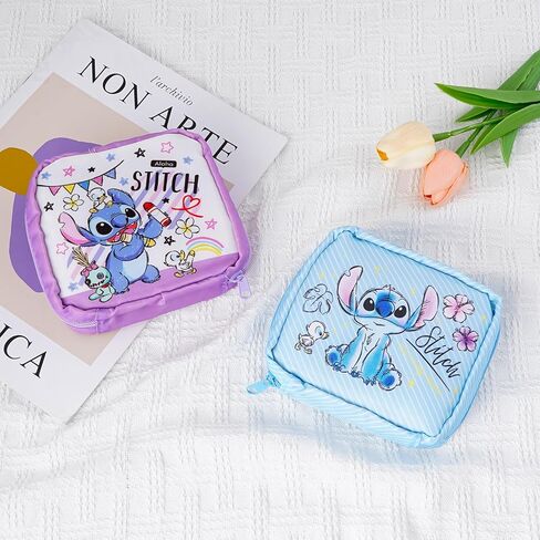 قطعتان من وسادة فترة الغرز وحقيبة تخزين المناديل الصحية، حقيبة تخزين الفوط الصحية من ليلو أوهانا، حامل وسادة تامبون للنساء (أزرق)، متوسط in Kuwait