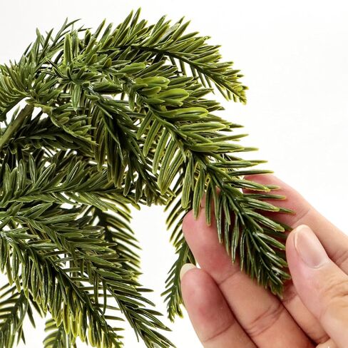 5 Pcs Artificial Norfolk Pine Picks, 14.5" Christmas Real Touch Norfolk Pine Branches Fake Ceder Stems Faux Greenery Sprigs for Xmas Garland Wreath Vase Filler Crafts Home Decor (5, Green) in Saudi Arabia