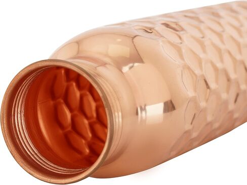 Blue Roses Copper Water Bottle, Copper Vessel For Drinking Water, Lab-Tested & Leak-Proof, Diamond Cut,1 litre in Saudi Arabia