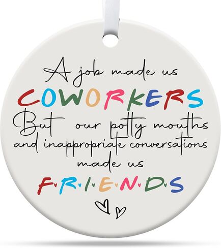 Gifts for Coworkers, Funny Christmas Ornaments 2024, Gifts for Women, Men, Best Friend, Work Bestie, Friendship, Coworker Leaving Gifts, Retirement Gifts Women Men Ceramic Ornament in Kuwait