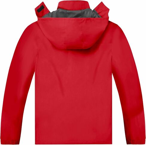 TEZO Mens Rain Jacket Waterproof with Hooded Hiking Coat Lightweight Windbreaker(BK/GY 2XL) in Saudi Arabia