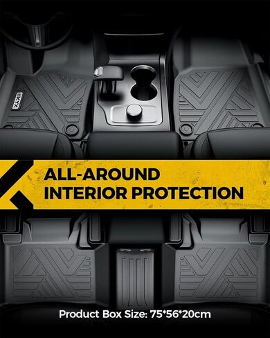 KYX Floor Mats for 2015-2023 F150 SuperCrew/Crew Cab, All Weather Protection Floor Liners 1st and 2nd Row Front & Rear, Car Mats TPE Black in Saudi Arabia