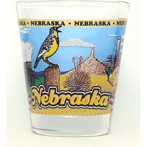 Nebraska State Wraparound Shot Glass