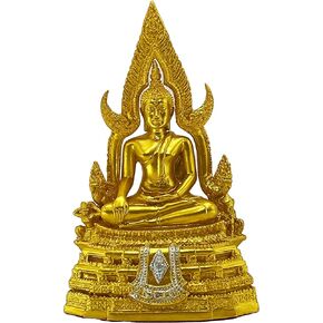 BUDDHO Chinnaraj Thai Buddha Statue for Home Decor 8" h Gold Buddha Sculpture Small Gift Office Gift Office Decor Figurines Meditation Altar Sculpture