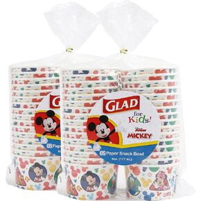 Glad for Kids Disney Mickey and Friends 12oz Paper Bowls| Disney Mickey Mouse Paper Bowls, Kids Bowls| Kid-Friendly Paper Bowls for Everyday Use, 12oz Paper Bowls 40 Ct