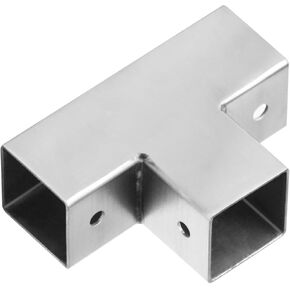 8 PCS 1"x1"x1" Square Tubing Connector, 304 Stainless Steel 3 Way T Shape Square Tube Flat Coupling