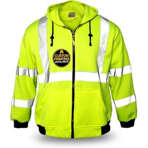 KwikSafety - Charlotte, NC - Men's Fleece Safety Hoodie | PPE Hi Vis Reflective Work Jackets