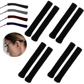 Eyeglass Ear Cushions,Soft Knitting Cotton Fabric Glasses Ear Grippers Anti SlipTemple Tips Sleeve Retainer,Glasses Arm Cushion for Sunglasses, Glasses Accessories(4 Colors)