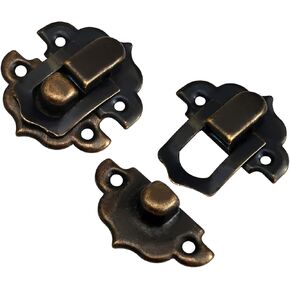 MroMax 10PCS Box Buckle Latches Catch Toggle Hasp 0.83" x 0.79"Bronze for Jewelry Case Vintage Box Wooden Case Hasp Lock Latch