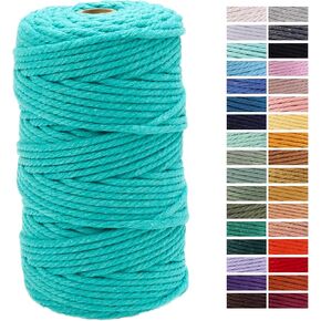 Olive Green Macrame Cord 3mm x 109Yards,Colored Cotton Rope Craft Cord Colorful Cotton Cord Twine for Wall Hanging Plant Hangers Crafts Knitting Decorative Projects
